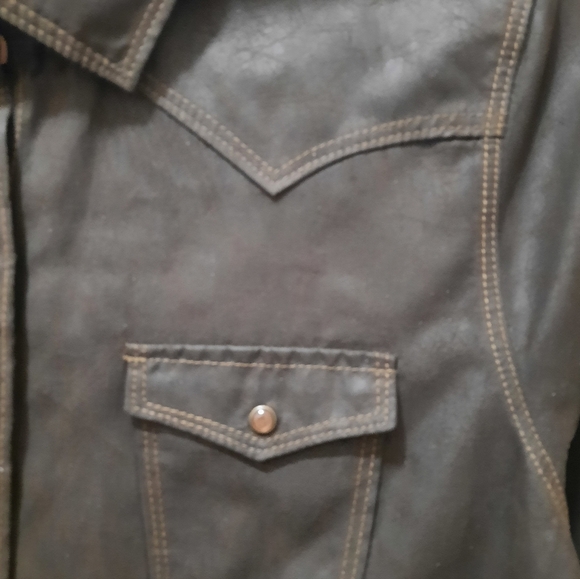 Legacy Falls For Women Large Brown Western Faux Suede Shirt Large - Picture 9 of 14